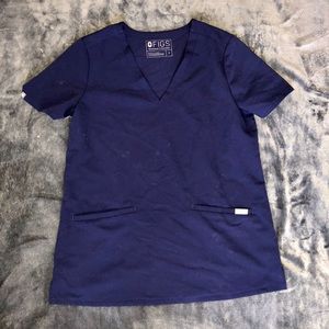 Figs Casma Navy Scrub Top
